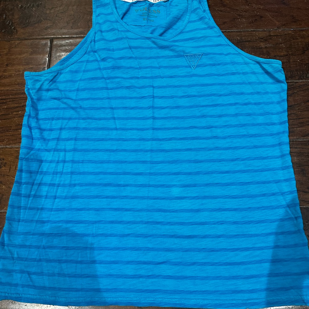 Guess Vintage Vibrant Blue Sleeveless Tee Size Xl